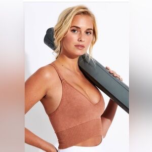 Free People Movement Good Karma Crop Top Desert Dune